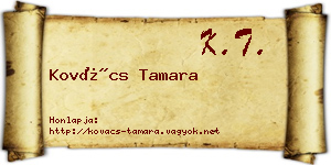 Kovács Tamara névjegykártya